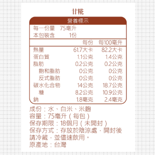 [綠工坊] 社群優惠/門市自取價【買1送1】米麴甘糀 甘花 Amazake 無加糖 無酒精 隨身包 潤泉
