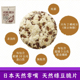 [綠工坊] 天然綠豆脆片 豌豆脆片 無麩質 成分單純 只有鹽 低碳水 無加糖餅乾 無添加物 MUSO