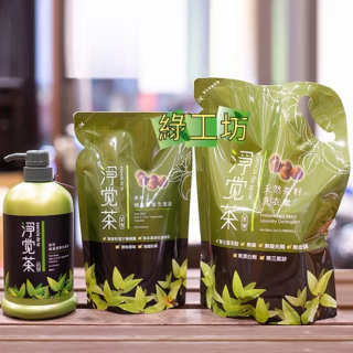 [綠工坊]  茶籽碗盤蔬果洗潔液  茶籽洗衣素  洗碗精 補充包 罐裝 淨覺茶  茶寶