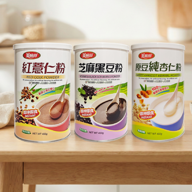 [綠工坊] 原豆純杏仁粉 芝麻黑豆粉 紅薏仁粉 無加糖 純杏仁粉 沖泡即飲 美味田