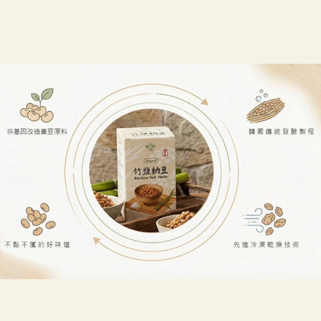 [綠工坊] 竹鹽納豆 養生零食 非油炸 納豆零嘴 即食納豆 富含植物性蛋白質 素食零嘴 川田佳