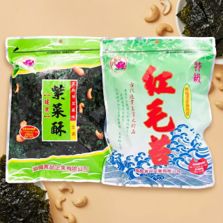 [綠工坊] 腰果紫菜酥 紅毛苔(紅毛苔採用橄欖油烘焙) 原味海苔 半切海苔 低卡 低碳水 順興